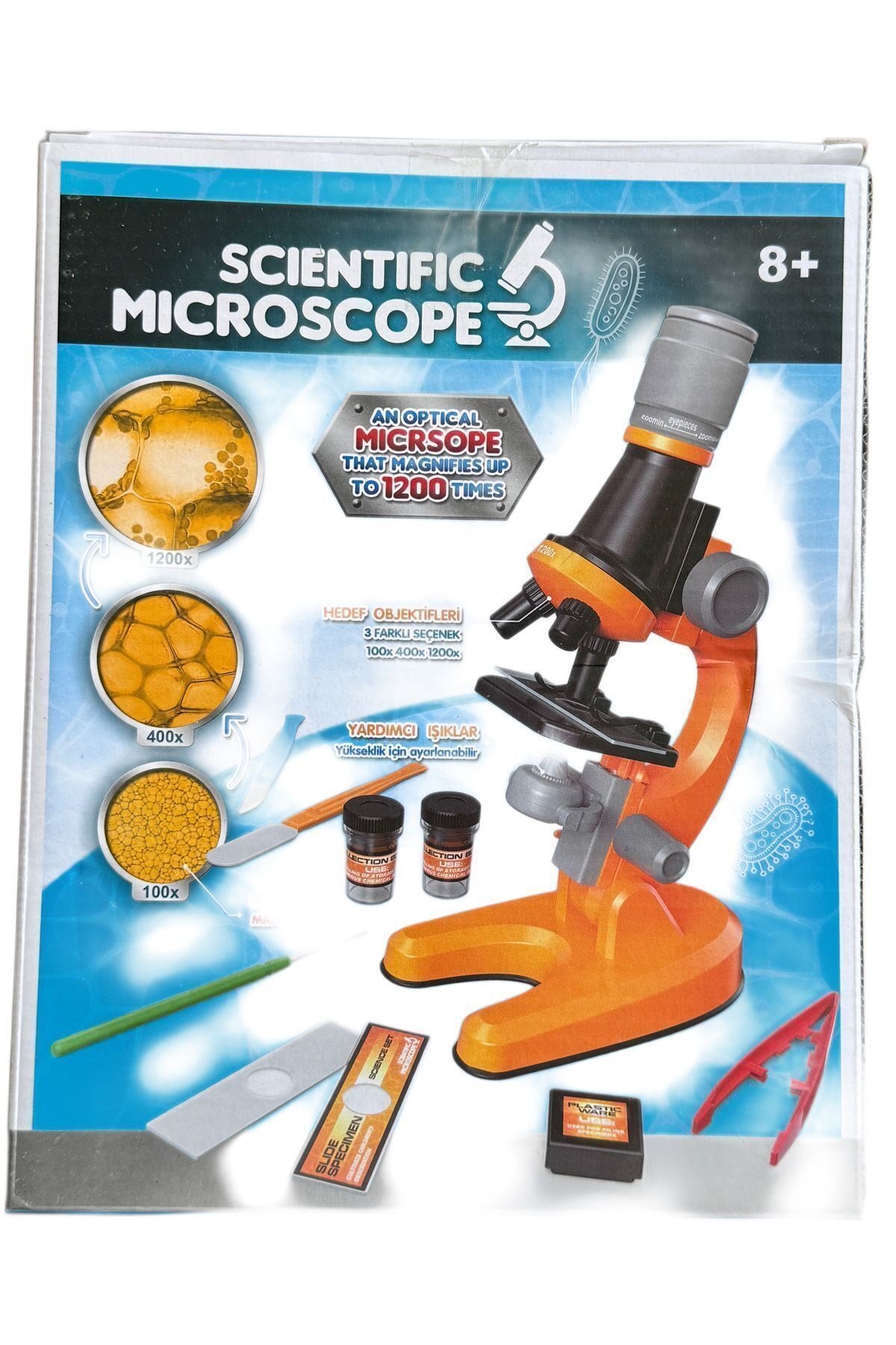 Eğitici Ve Öğretici Işıklı Objektif Mikroskop Seti
