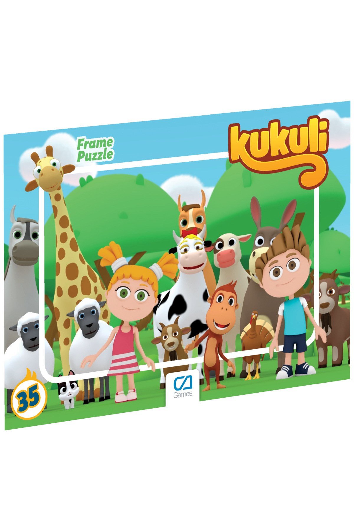 Kukuli Frame Puzzle 35 Parça (KARIŞIK MODEL 1 ADET)