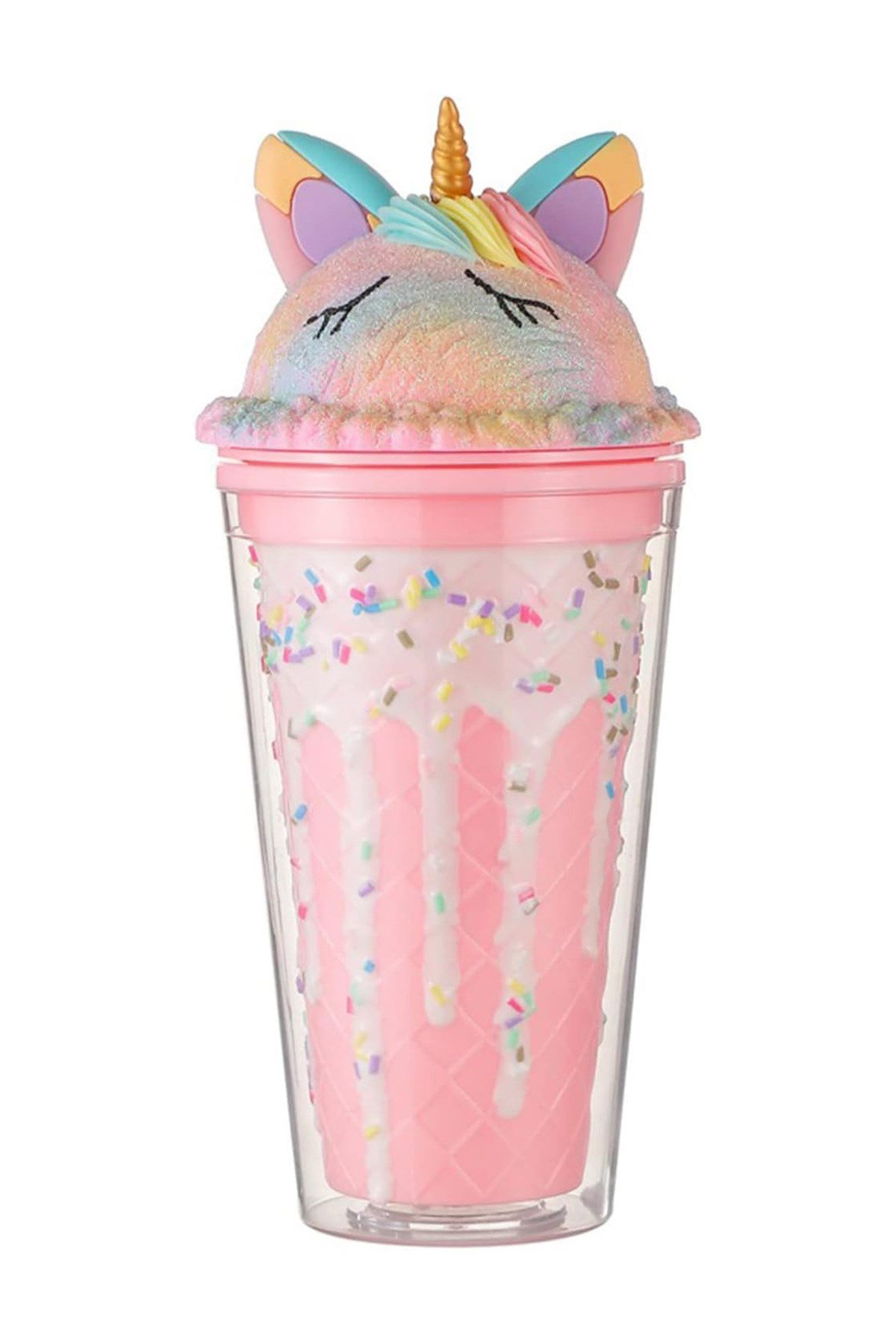 Kulaklı Pipetli Matara 450 ml Pembe