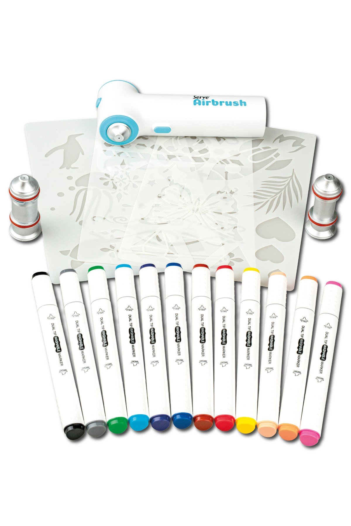 Marker Airbrush Kit - 12 Adet Keçeli Kalem