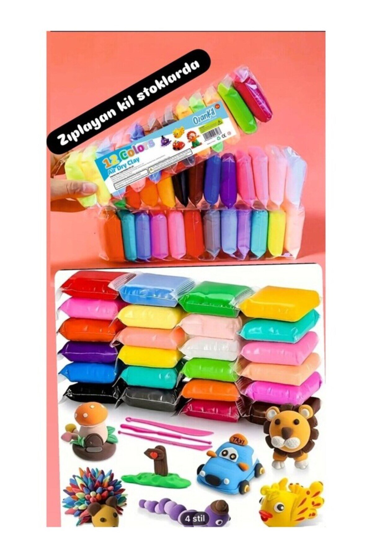Oyun Kili 12 li paket Zıplayan Oyun Hamuru