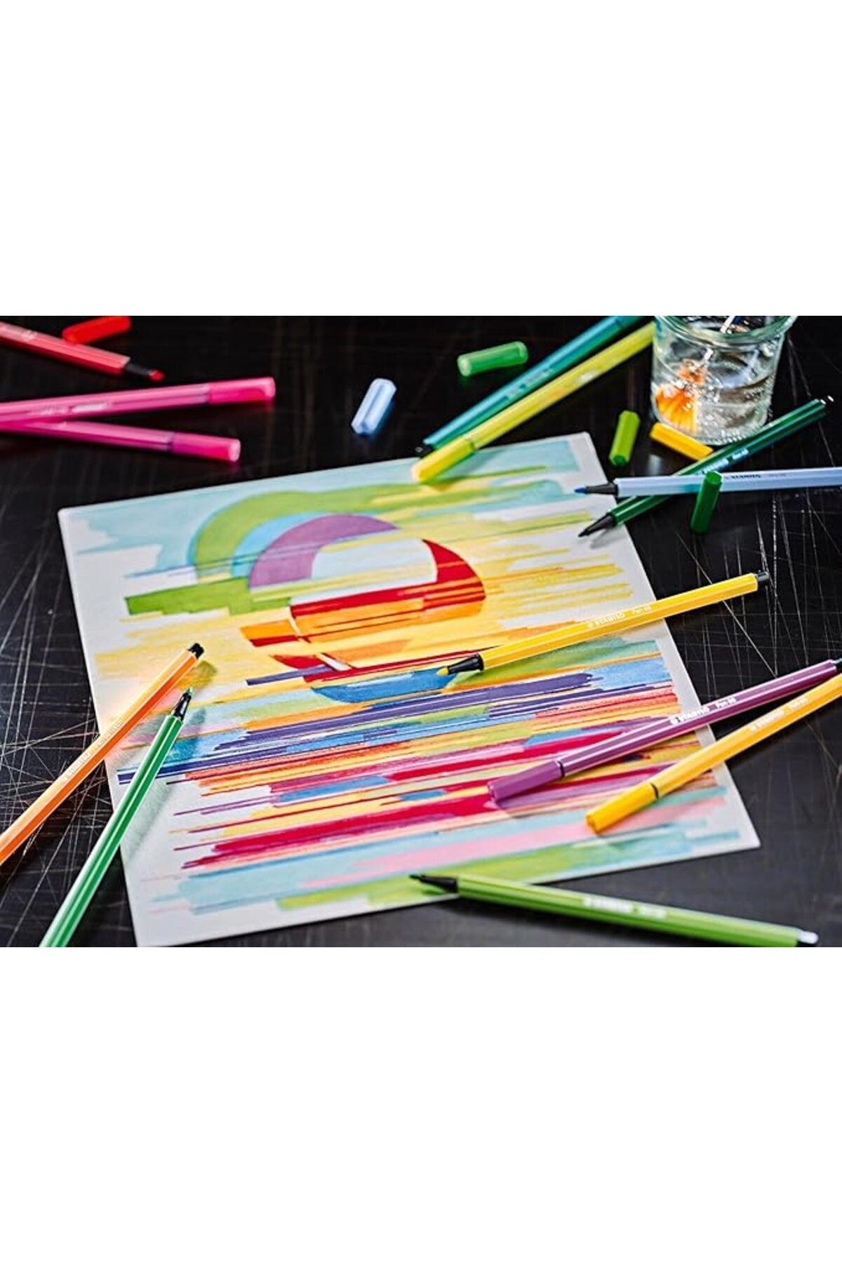 Pen 68 ARTY - Keçe Uçlu Boya Kalemi - 24'lü Paket - Çeşitli Renkler