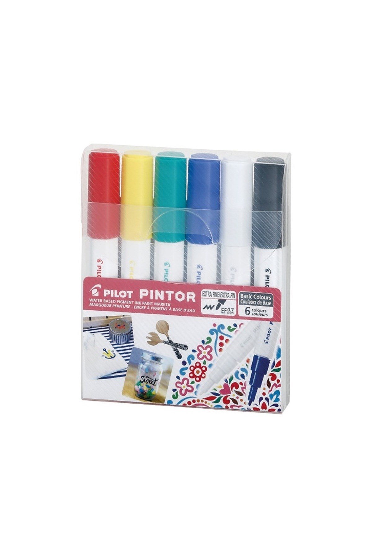 Pintor Markör Kalem EF Uç (0.5 - 0.7 mm) 6'lı Set Ana Renkler