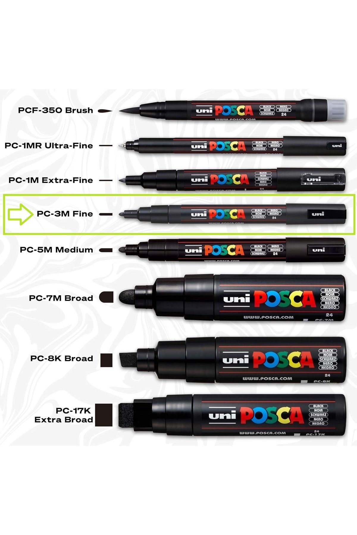 Posca 8'li Soft Renk Set (EN ÇOK TERCİH EDİLEN 8 SOFT RENK) Pc-3m (0.9-1.3mm) Poska Pc3m Pc - 3m