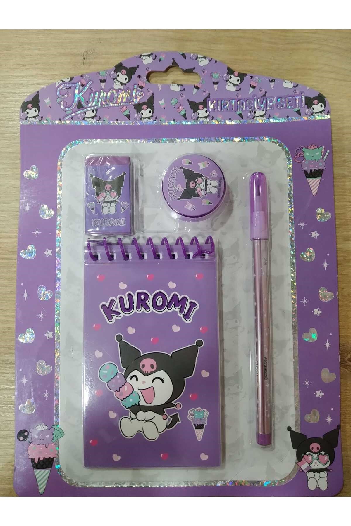 Sanrio Lisanslı Kuromi Kırtasiye Seti – 4'lü