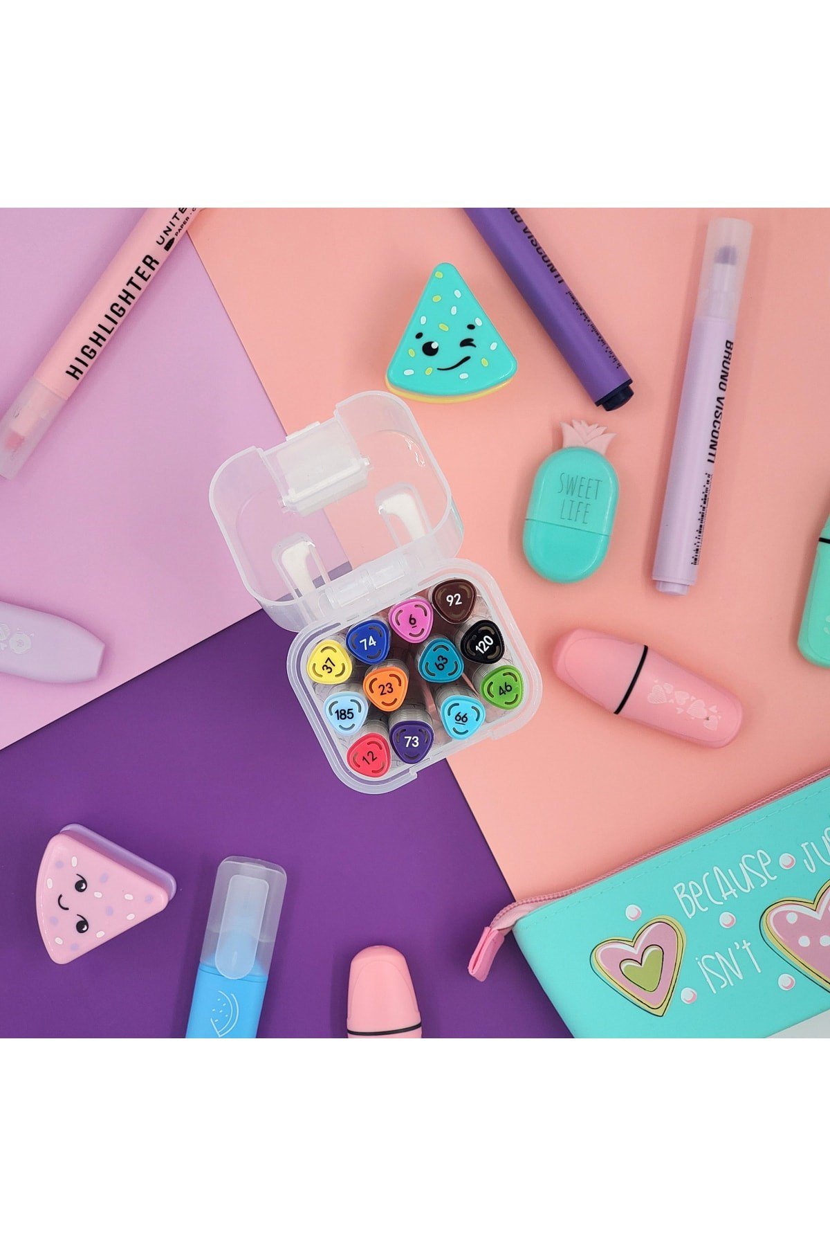Sketch & Art Çift Taraflı Marker Kalem Seti Plastik Kutulu 12li