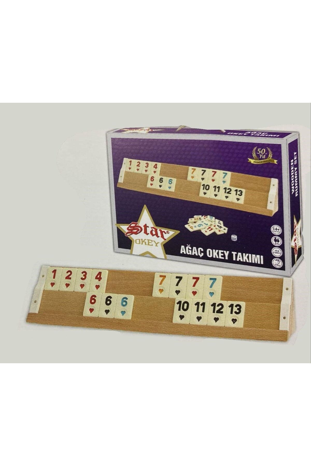 Star Ahşap Okey Seti Orta Boy