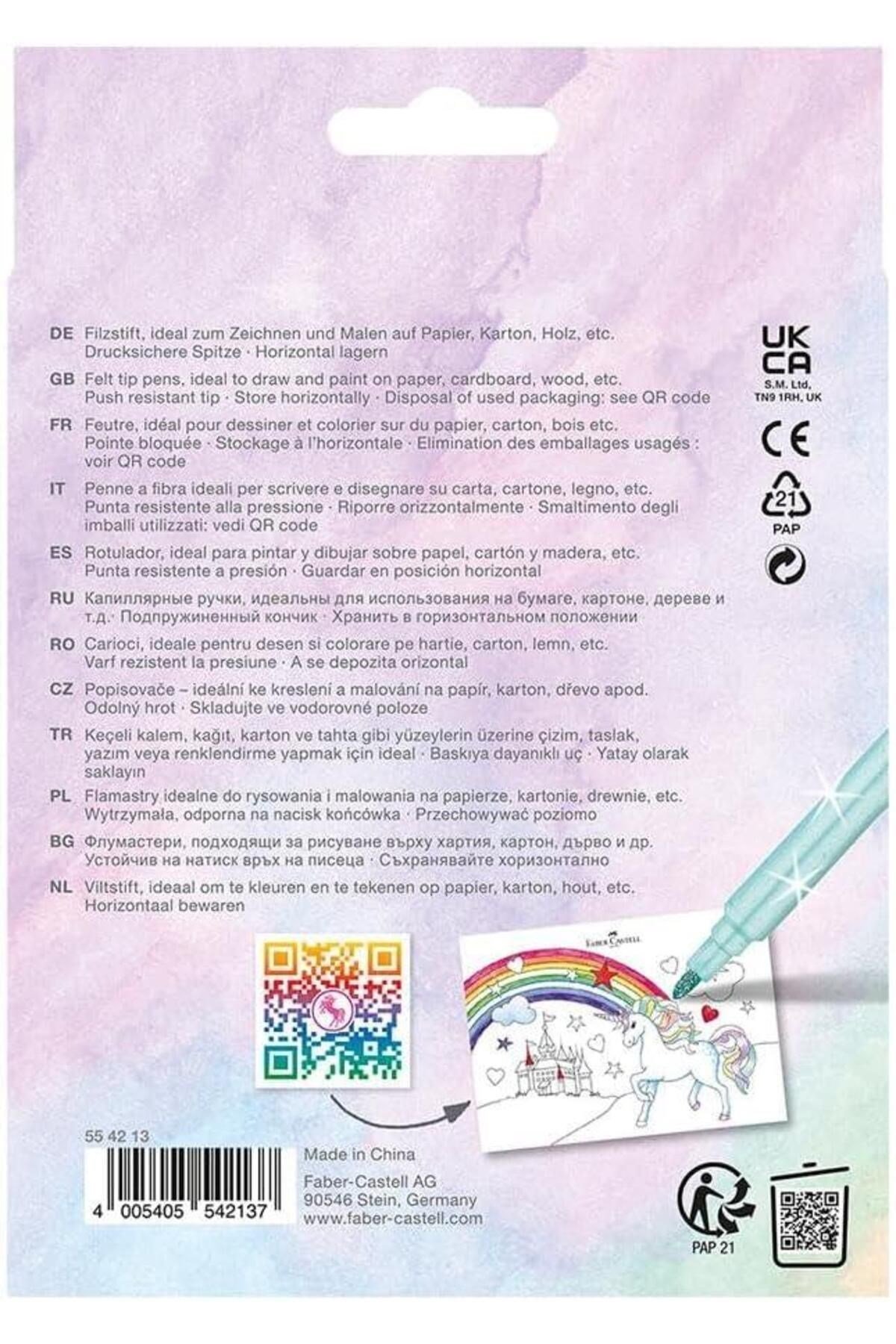 Unicorn keçeli kalem, sınırlı sayıda, 10 +3 renk, 3'ü özel parıltılı