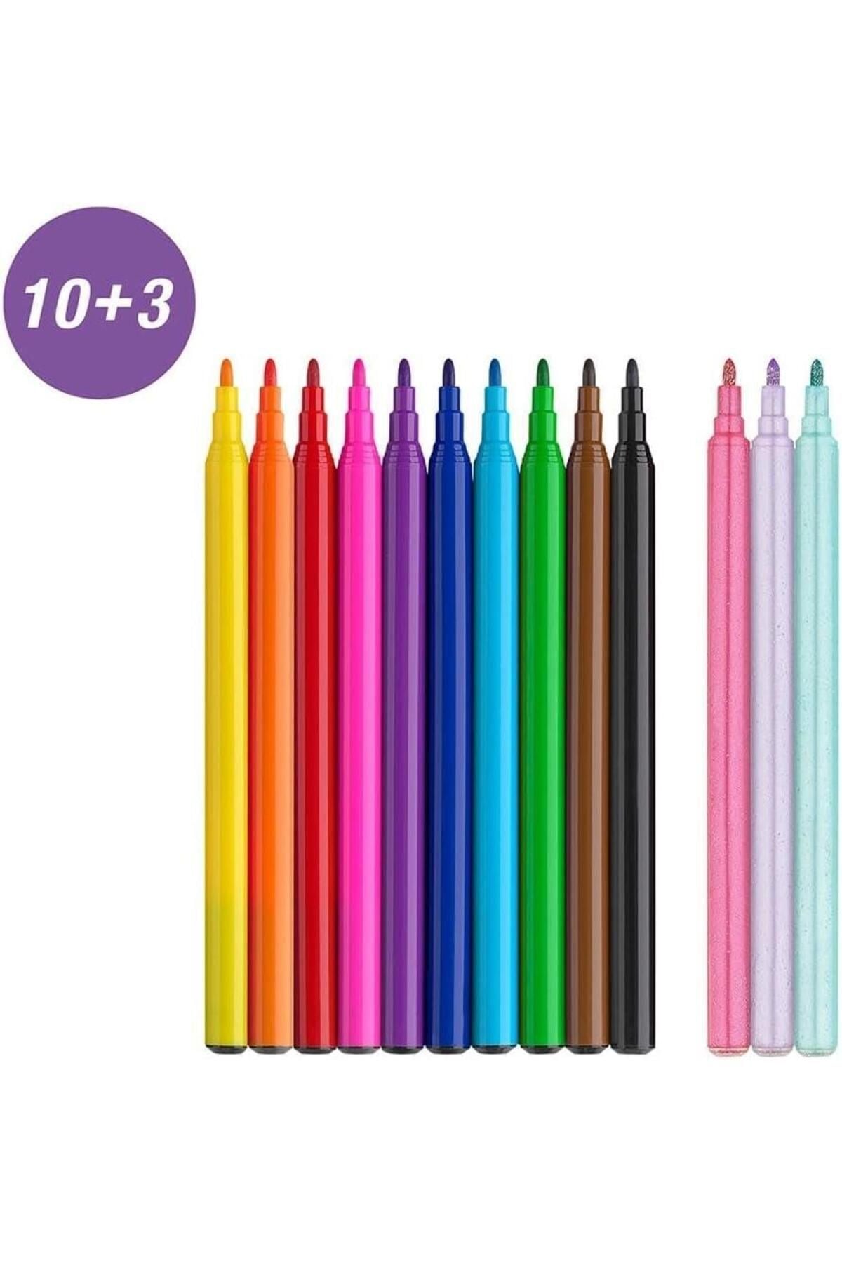 Unicorn keçeli kalem, sınırlı sayıda, 10 +3 renk, 3'ü özel parıltılı