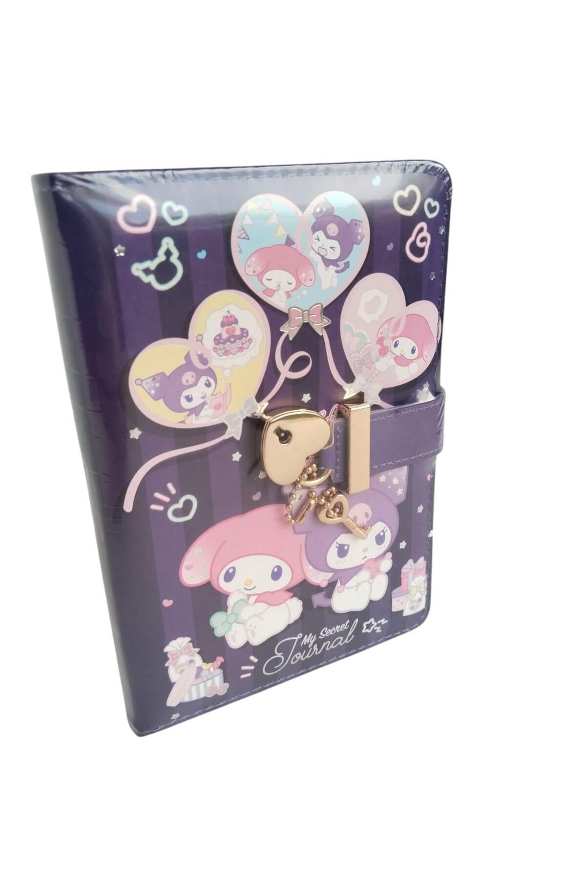 Victoria's Journals Vj Kuromi - My Melodi Kalp Kilitli anahtarlıklı Günlük A6 192 sayfa 100 gr. renk