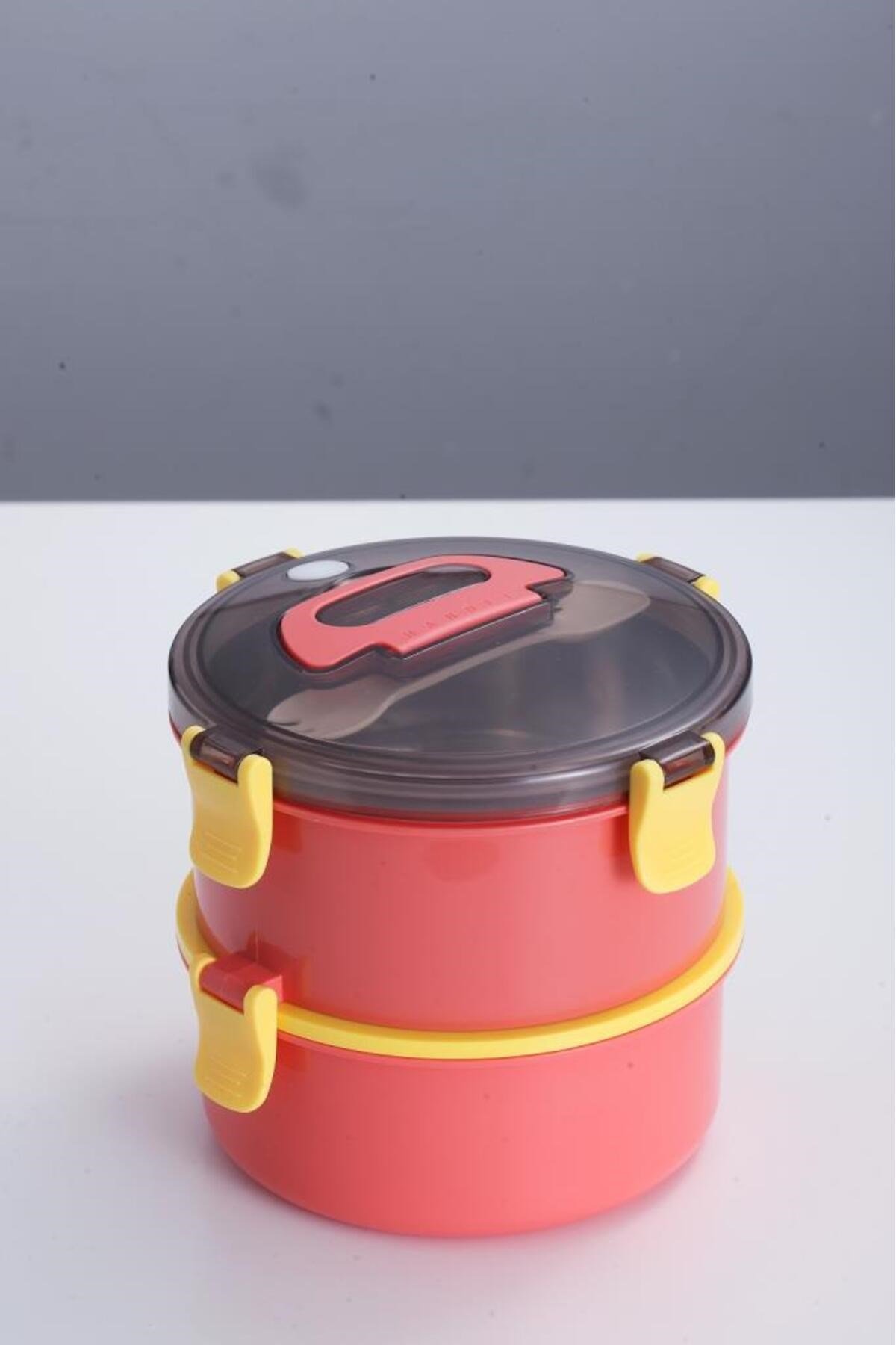 XC-397 1600ml Kırmızı Çelik Saklama Kabı