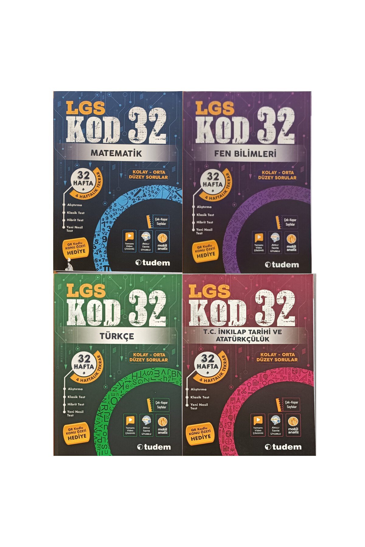 Yayınları 8. Sınıf Matematik Fen Bilimleri Türkçe İnkılap Kod 32 Haftalık Denemeleri seti