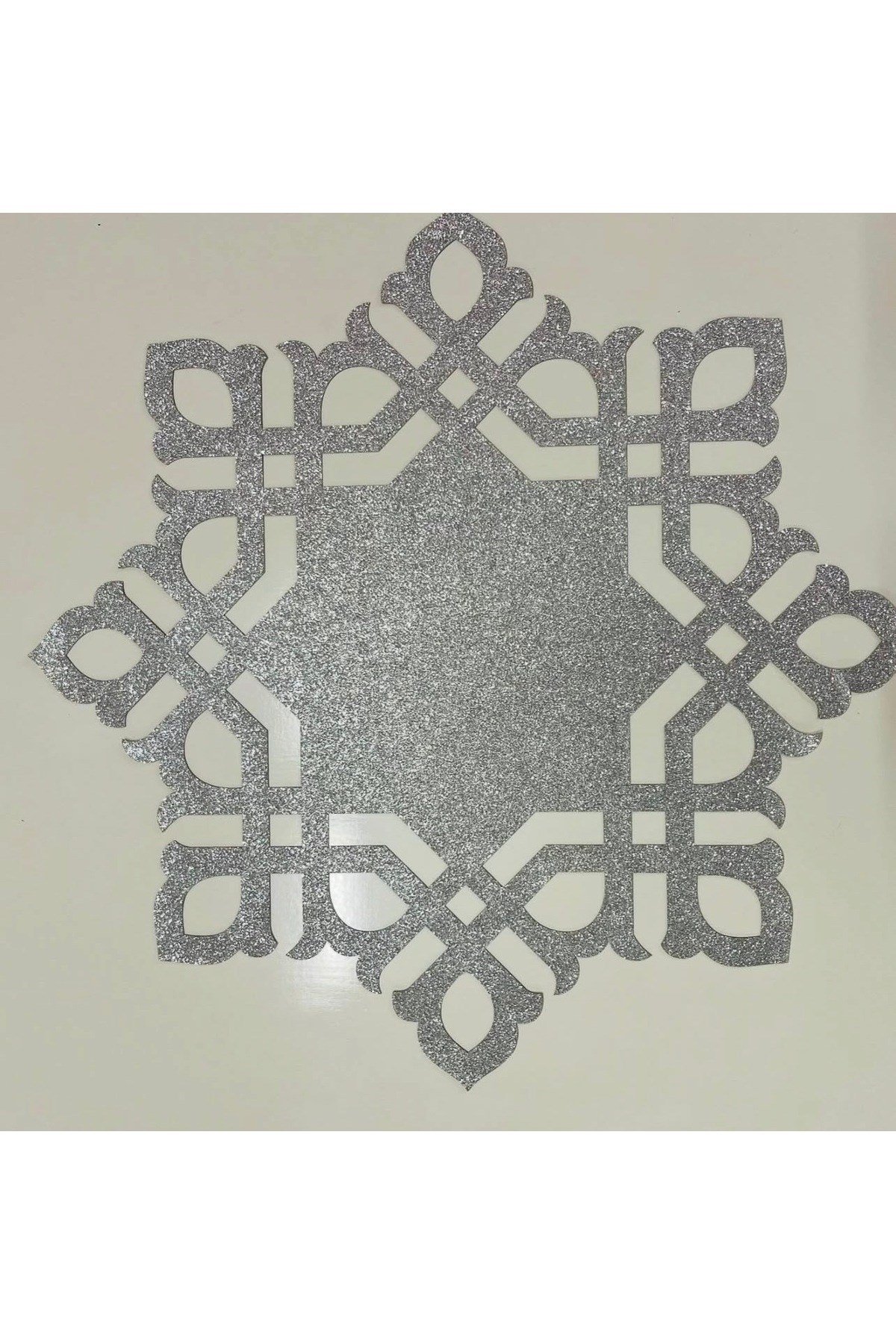 4 Lü Gümüş Simli Lazer Kesim Dekoratif Servis Altlığı & Vazo Altlığı 35x35