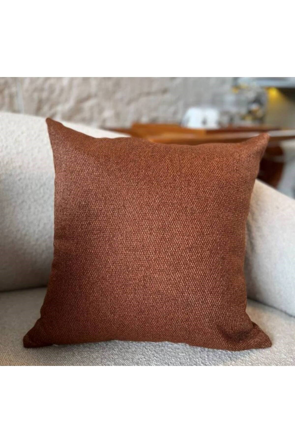 4Lü Özel Tasarım Nakışlı 2 Sade Taba Renk 2 Taba Çiçek Serisi Kırlent Kılıfı 45x45 cm – 2 Farklı Model, Şık ve Modern