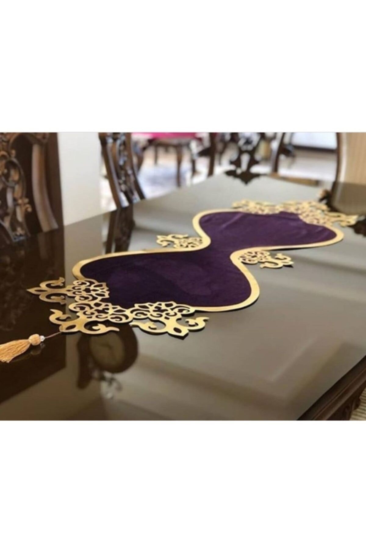 6 Kişilik Modern Derili Kadife Servis Takımı