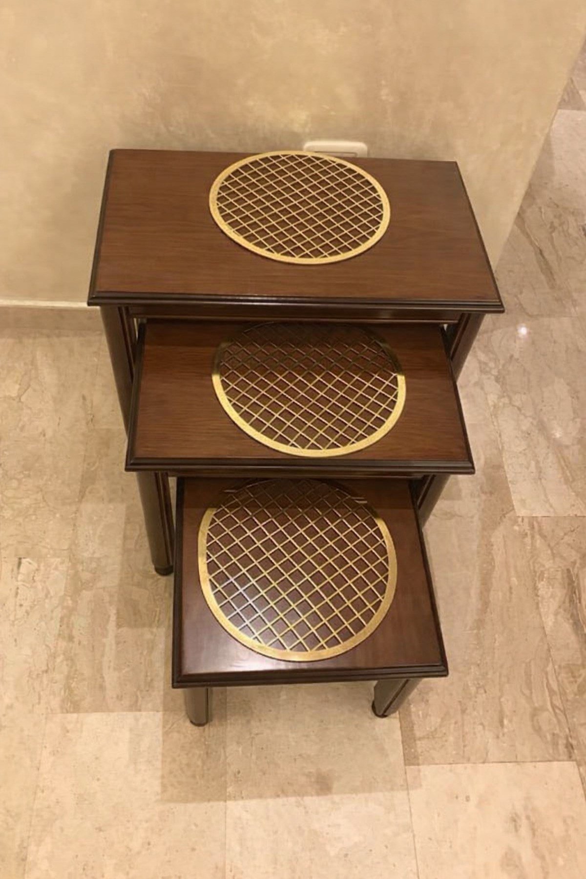 Aynalı Deri 3Lü Set Sehpa Peçetesi 30x30