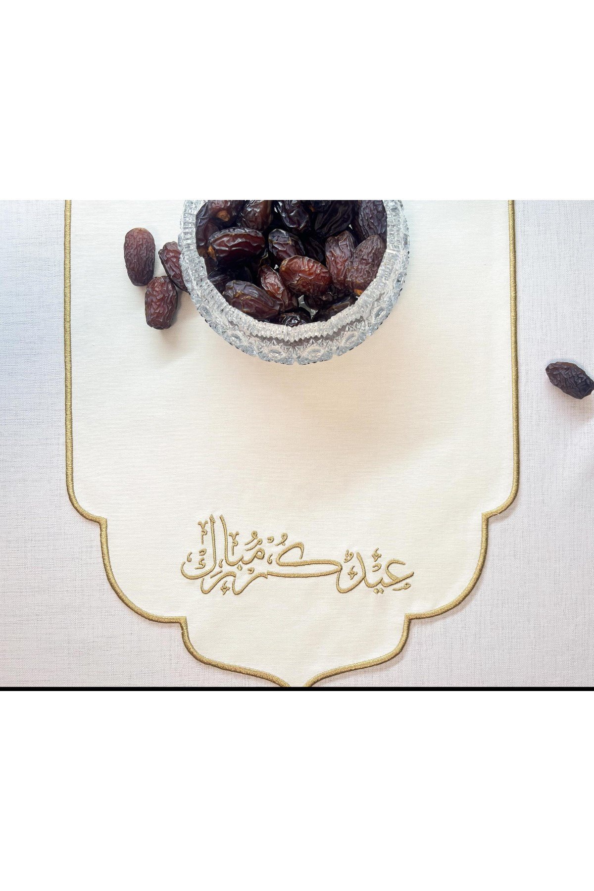(Eid Mubarak) Arapça Yazılı Duck Kumaş Su İtici Kumaş 33 x 70 Runner