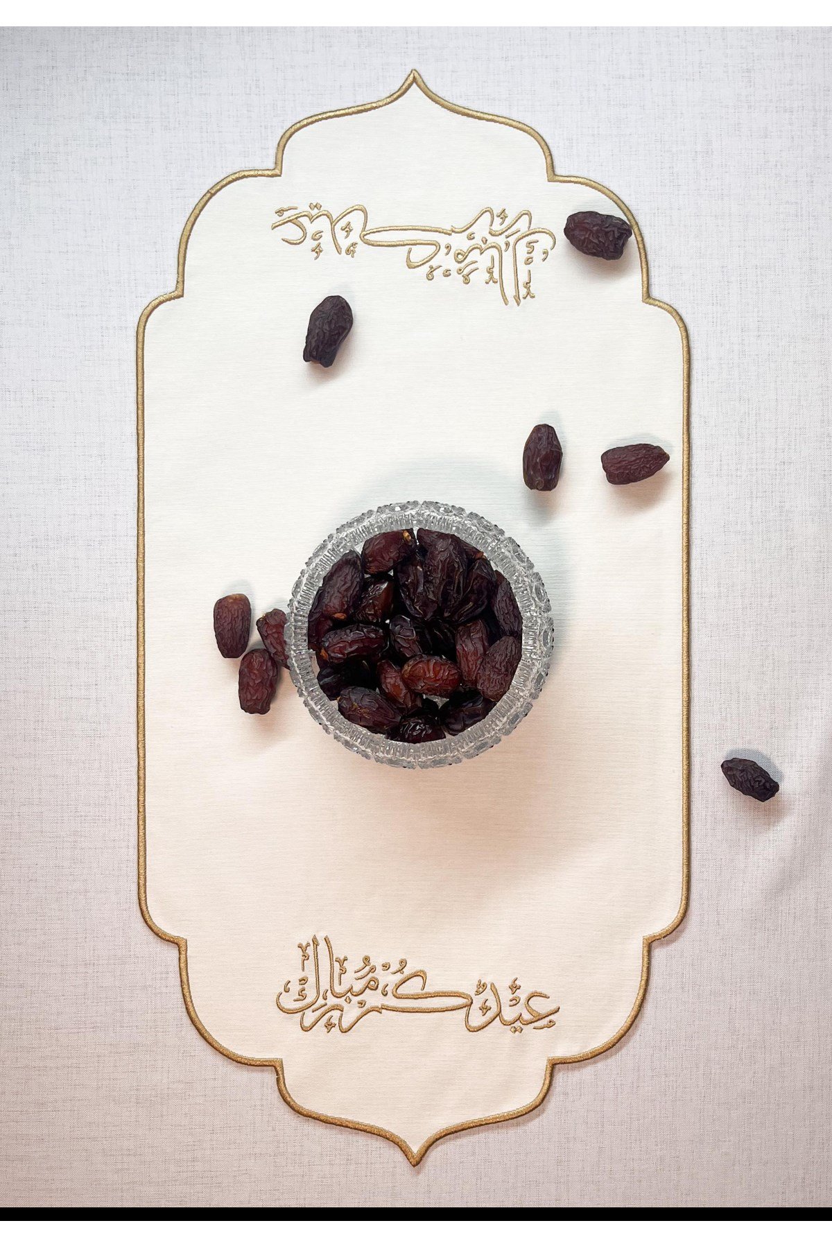 (Eid Mubarak) Arapça Yazılı Duck Kumaş Su İtici Kumaş 33 x 70 Runner