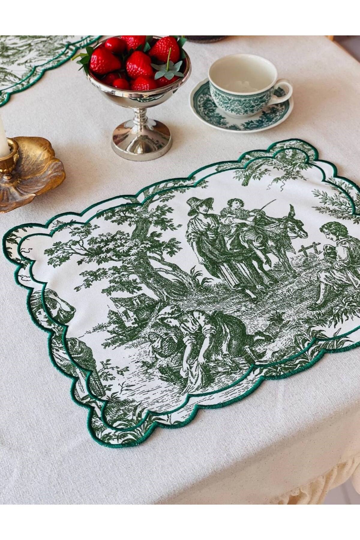 Fransız Köylü Desenli 6 Parça Amerikan Servisi Su İtici