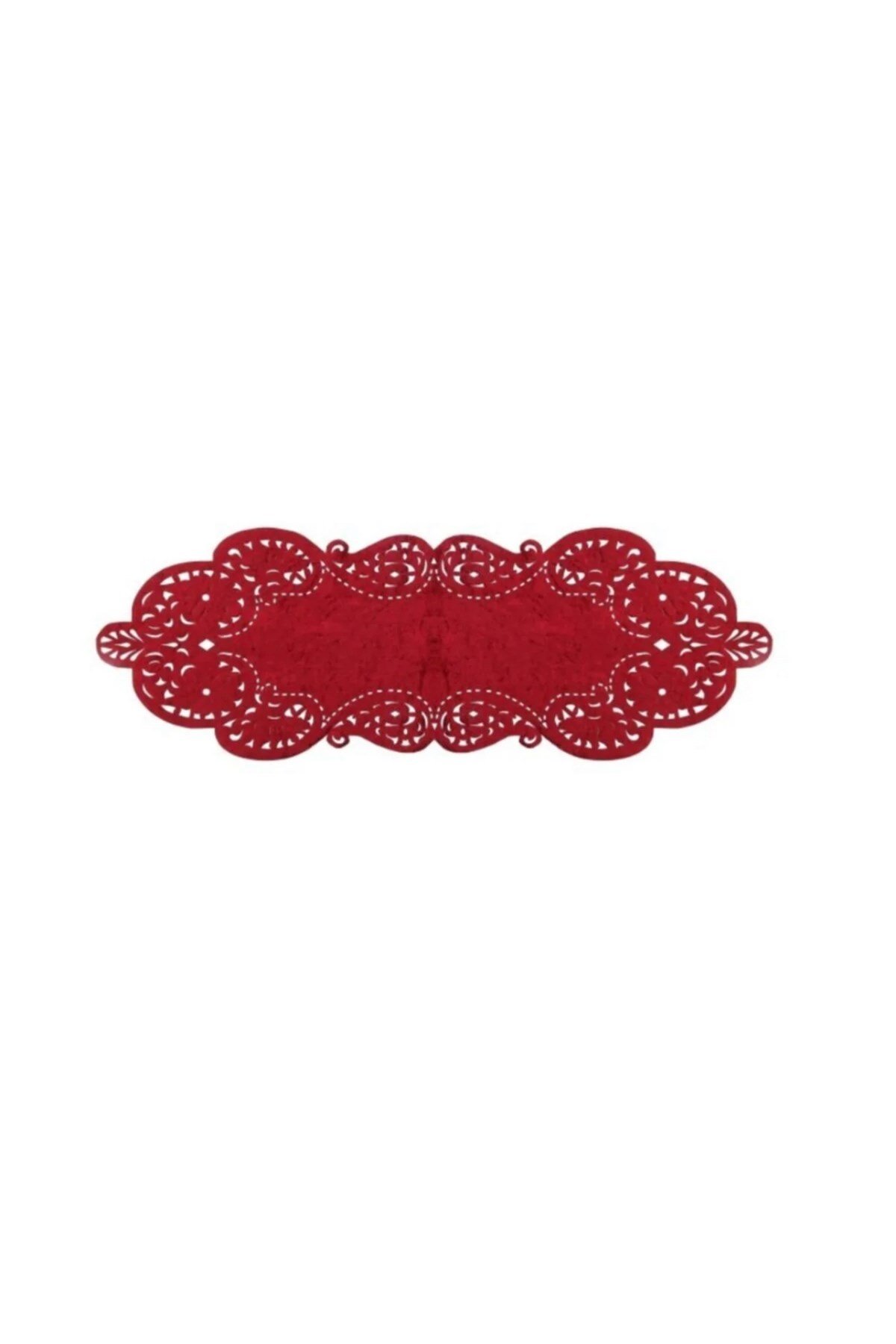 Kadife Lazer Kesimli Runner 100x33 cm ( Bordo )
