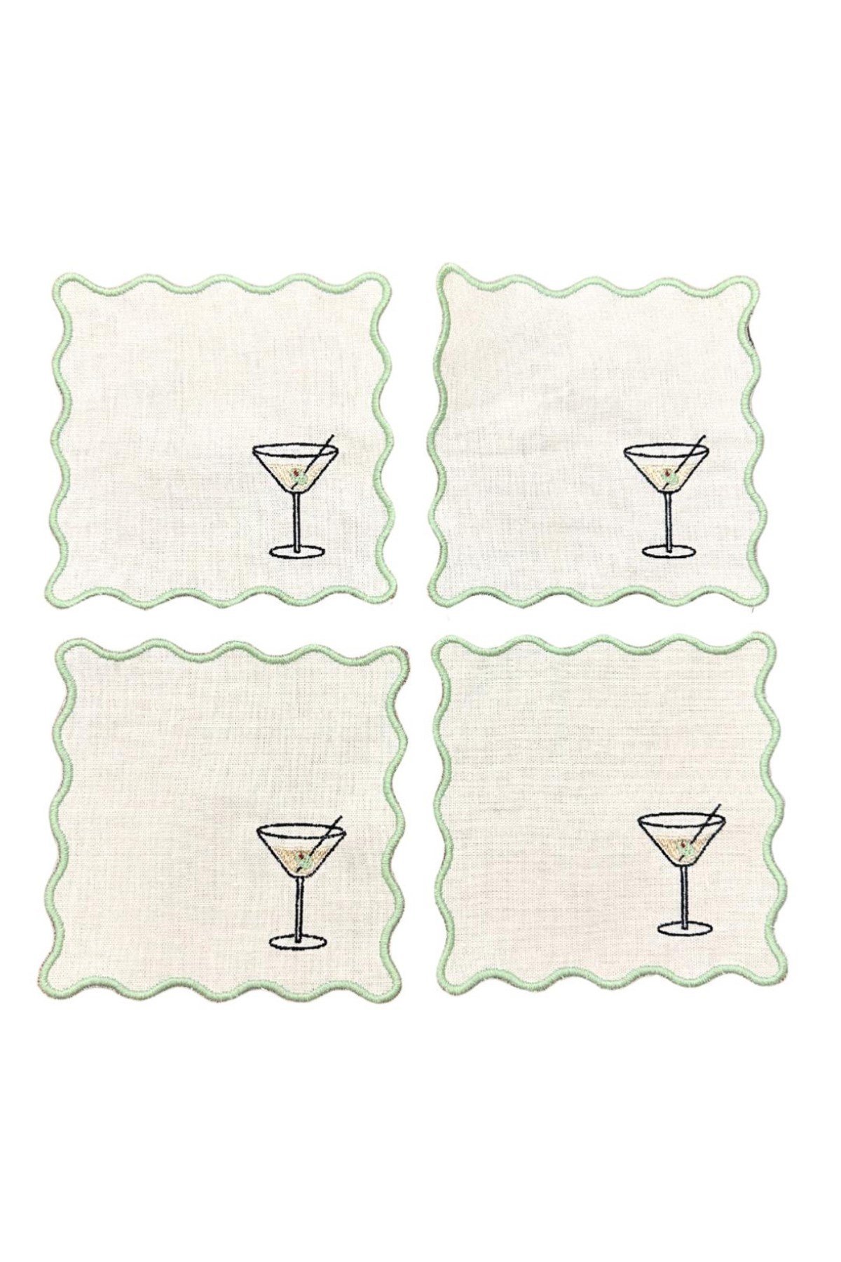 Margarita kadeh ve lime desenli 4lü Peçete Seti