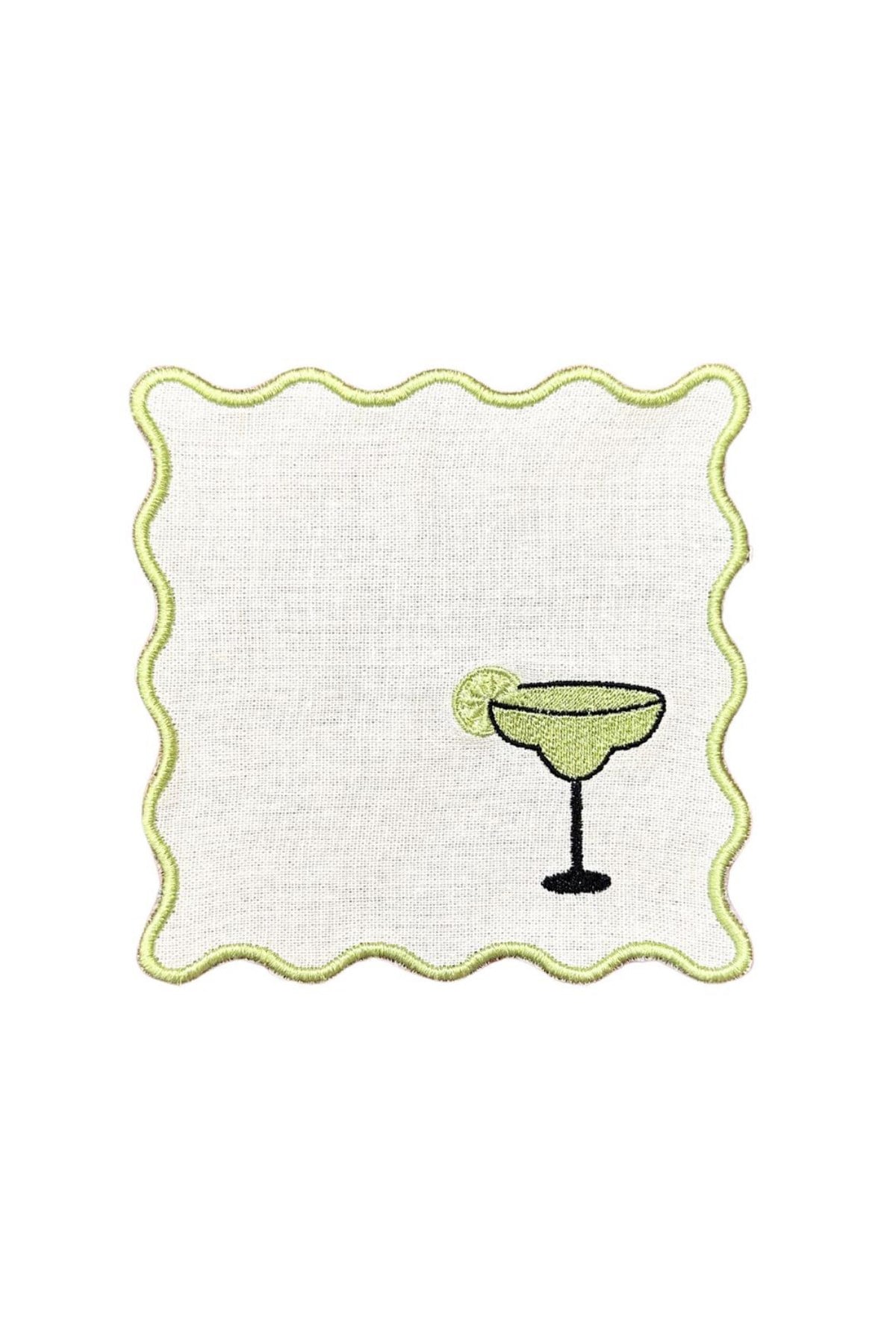 Margarita kadeh ve lime desenli 4lü Peçete Seti