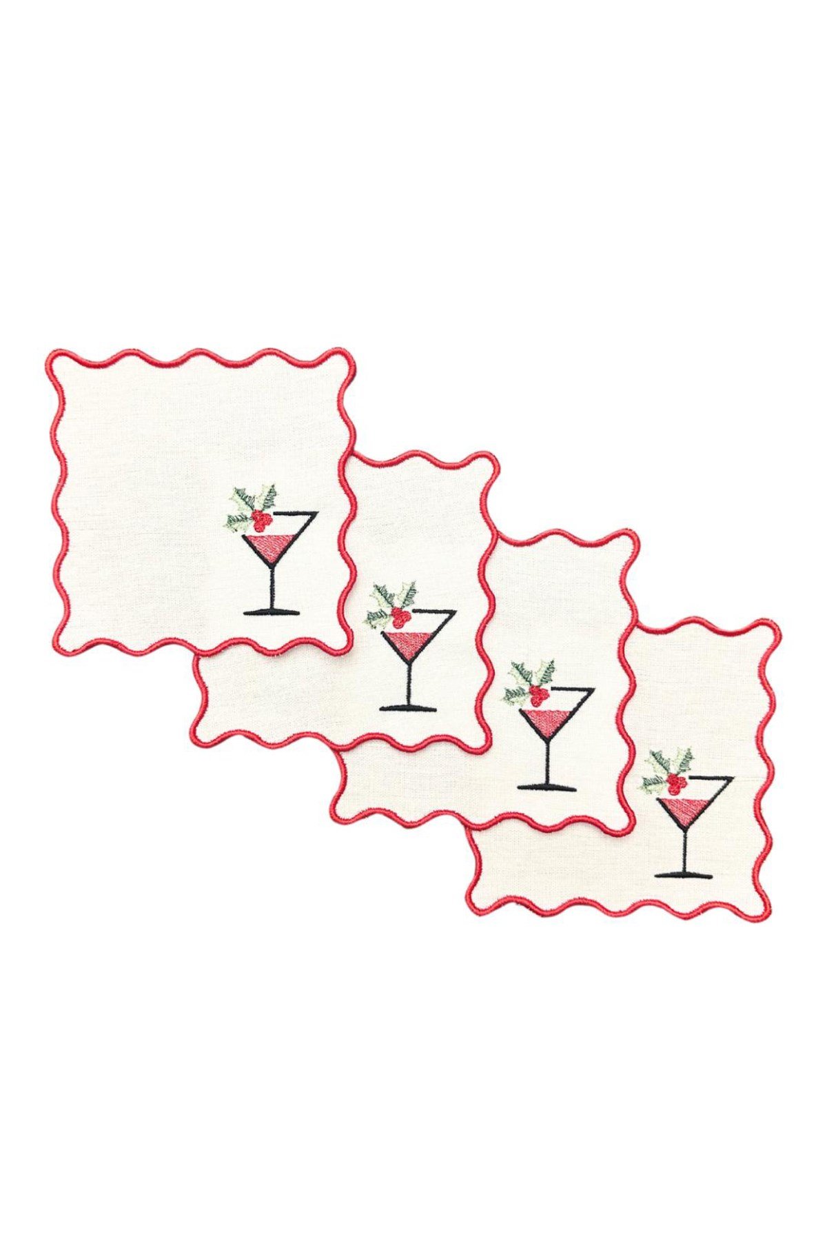 Margarita kadeh ve lime desenli 4lü Peçete Seti