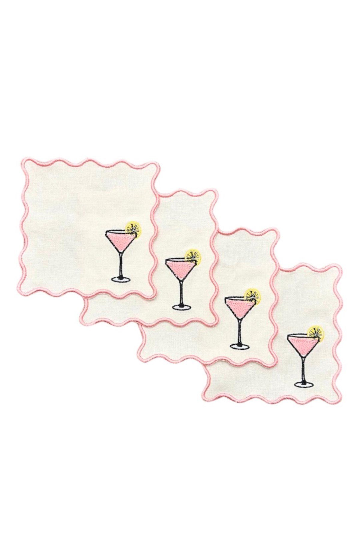 Margarita kadeh ve lime desenli 4lü Peçete Seti