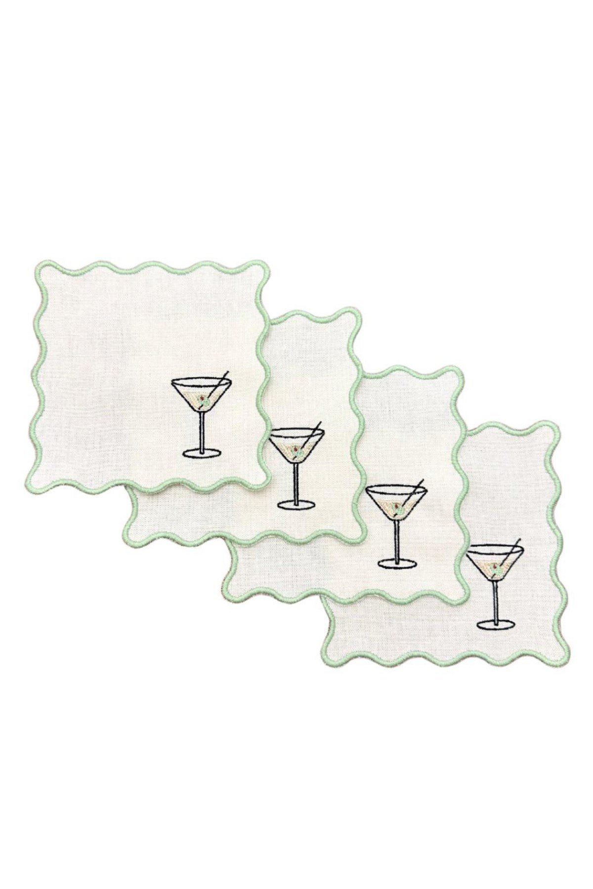 Margarita kadeh ve lime desenli 4lü Peçete Seti