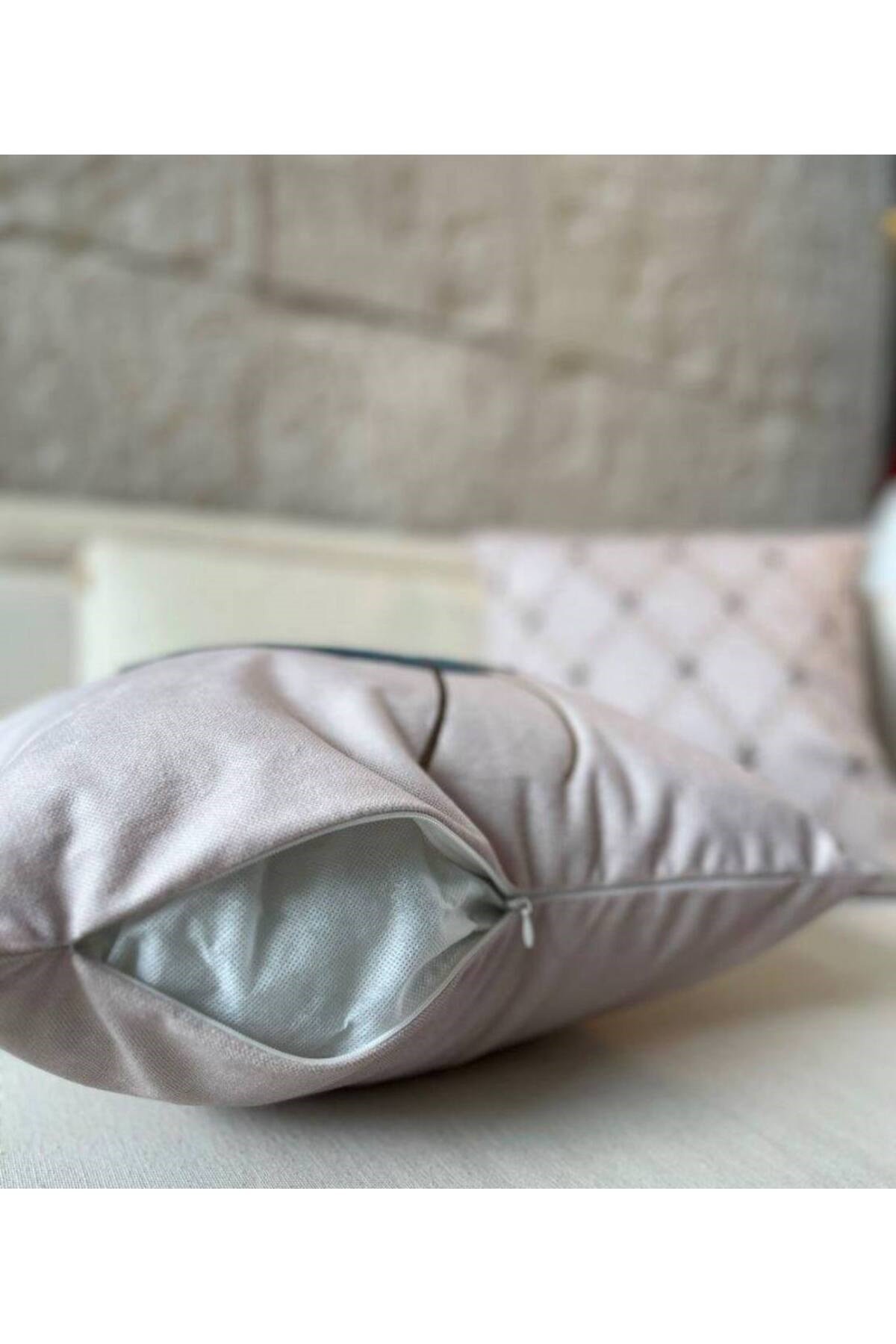 Nakışlı Doğal Desenli Dekoratif Kırlent Kılıfı 4’lü Set (2 Kuş & 2 Tavşan) 45x45 cm