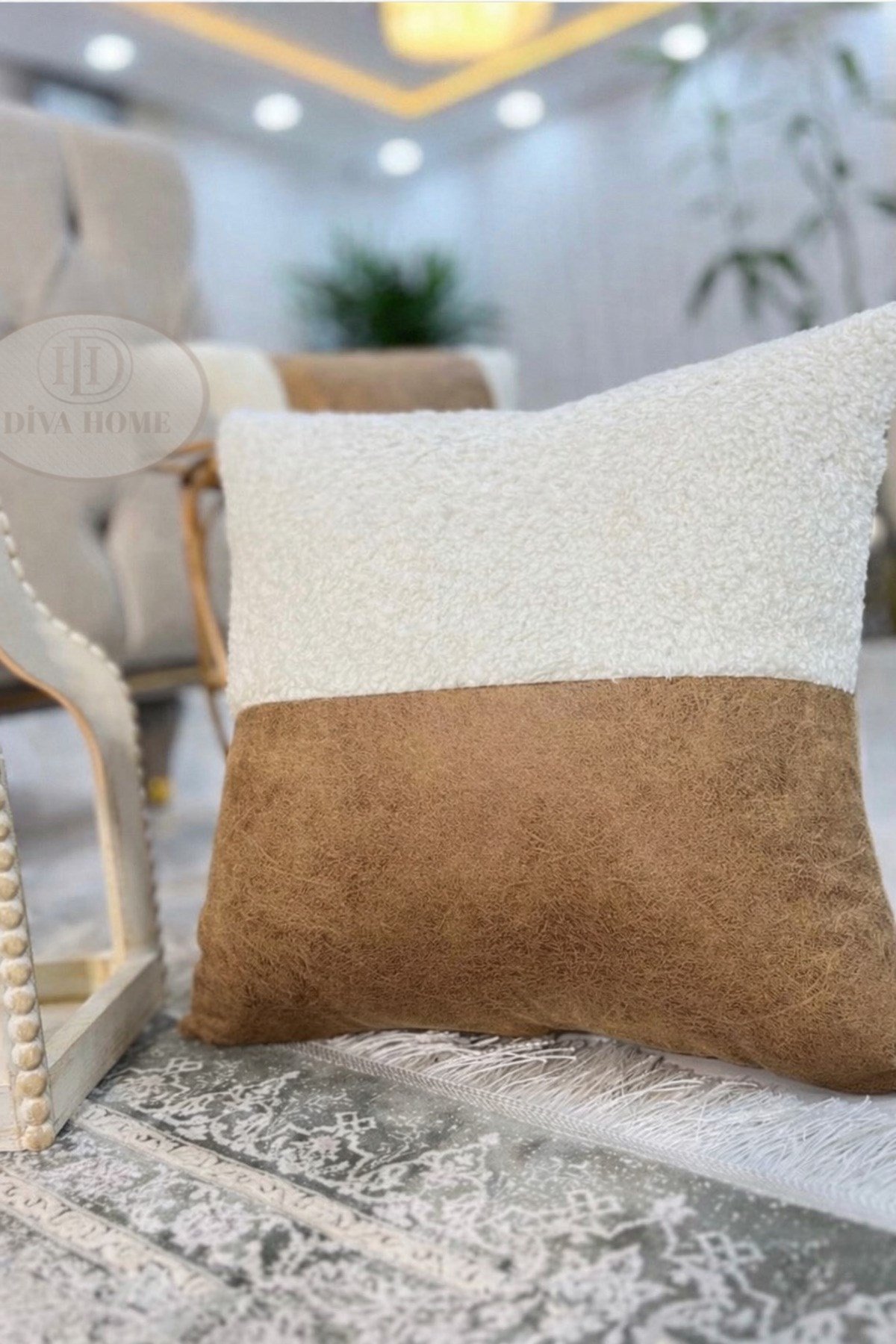Polar ve Peluşlu Çift Renkli 45x45 Kırlent