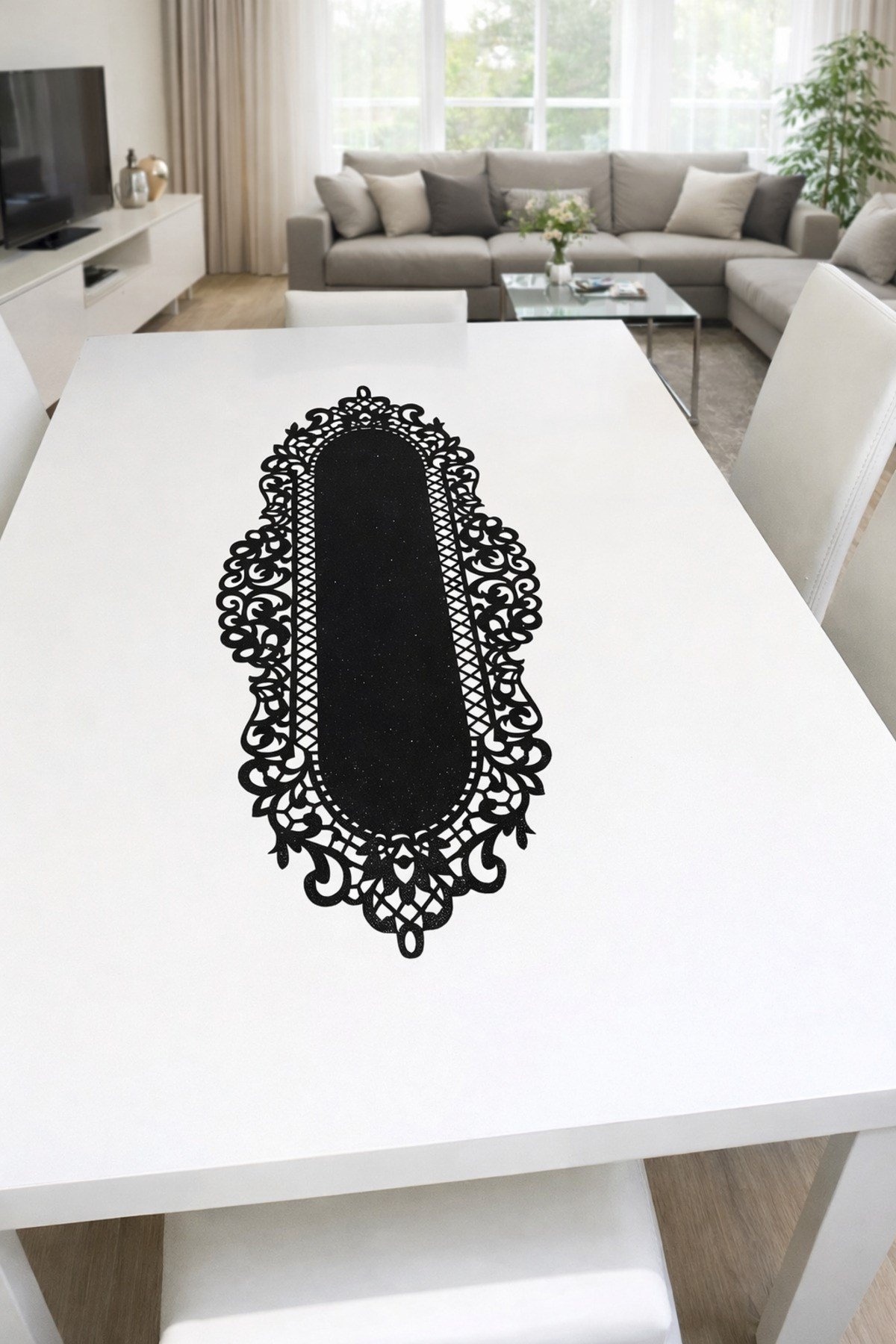 Simli Deri görünümlü 33 x 100 Lüx Dekoratif Runner