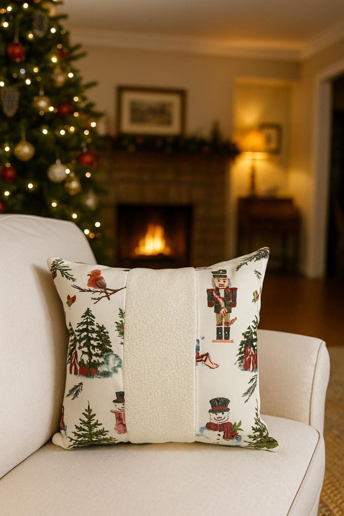 Yılbaşı,yeniyıl,christmas Desenli Kırlent Kılıfı,yılbaşı