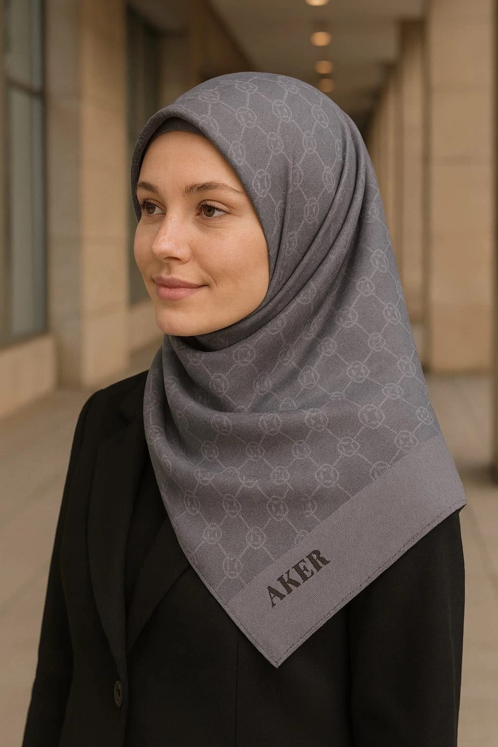 AKER ELEGANCE MONOGRAM EŞARP