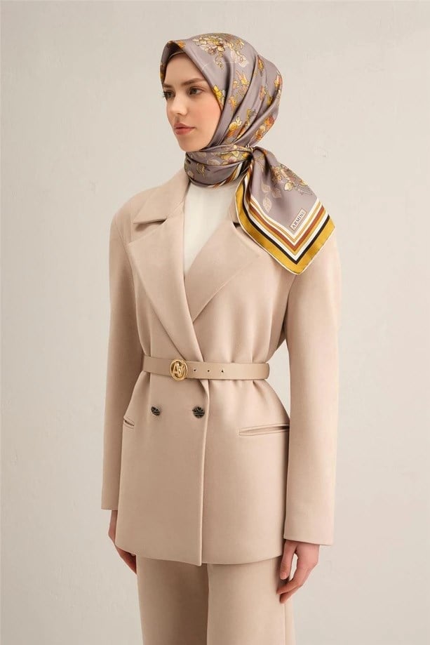 ARMİNE ÇİÇEK DESENLİ SAF İPEK SURA EŞARP 9316D 34