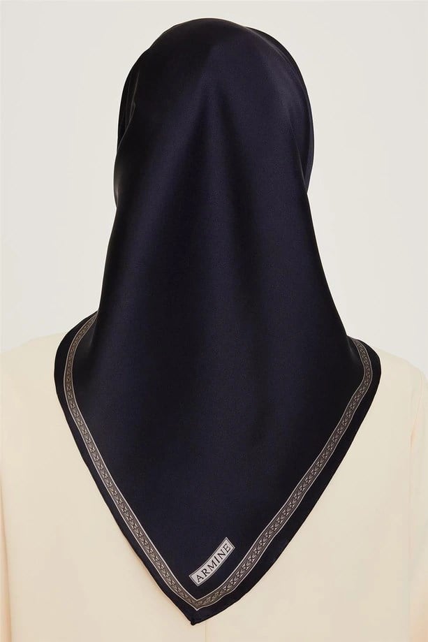 ARMİNE KLASİK DESENLİ TWİLL SAF İPEK EŞARP 9261D 07