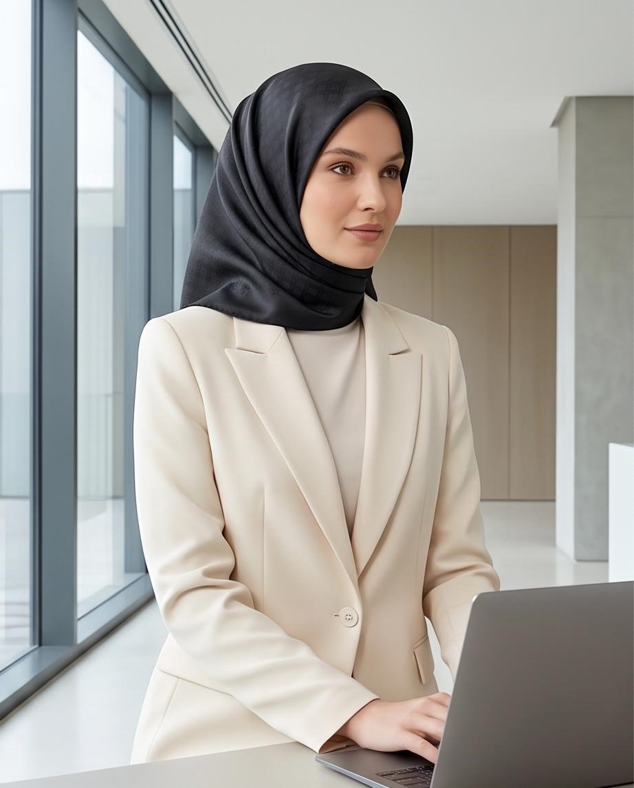 ARMİNE SAF İPEK JAKARLI EŞARP 9647D01-50
