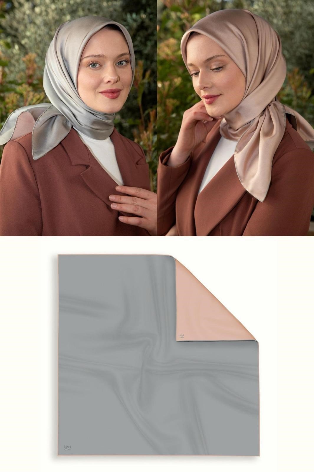 Çift Taraflı Twill İpek Eşarp