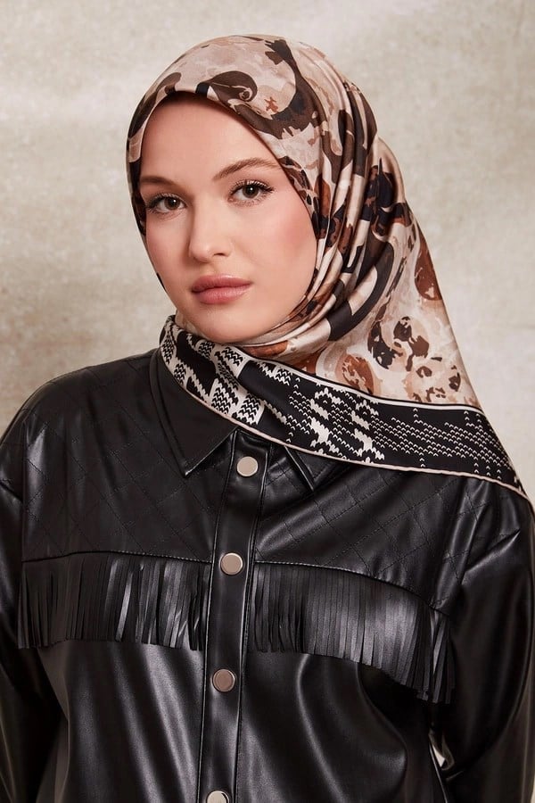 DESENLİ TWİLL İPEK EŞARP