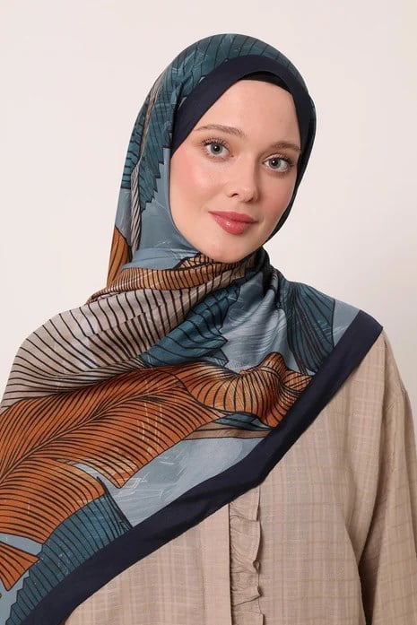 FLORAL ŞAL -YAĞMUR LACİVERTİ
