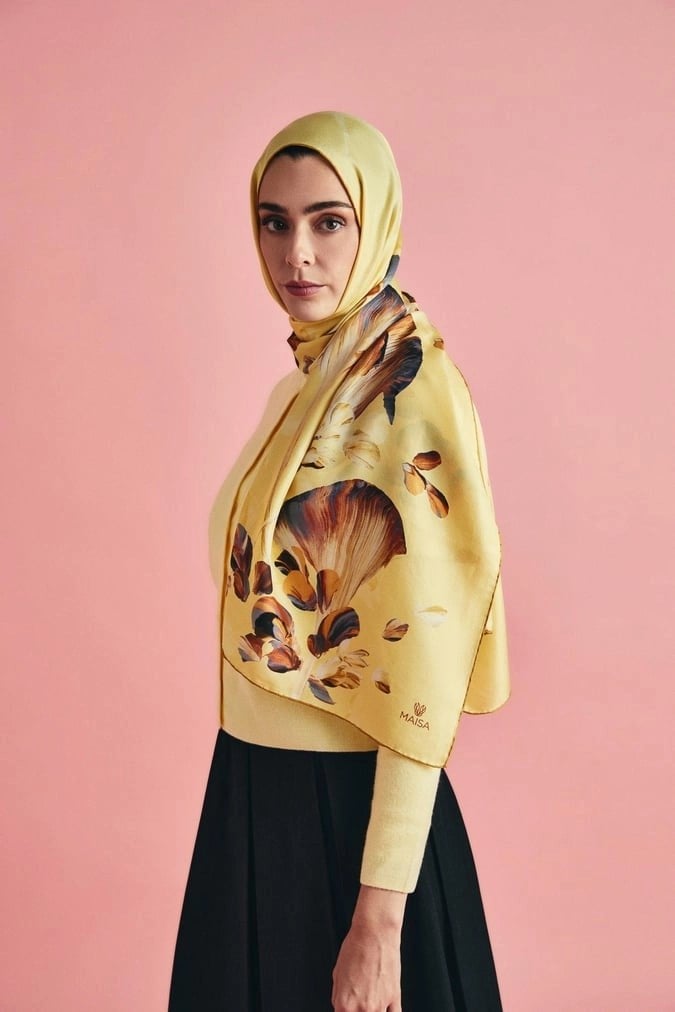 GEM PAMUK İPEK ŞAL 70X190CM - SARI