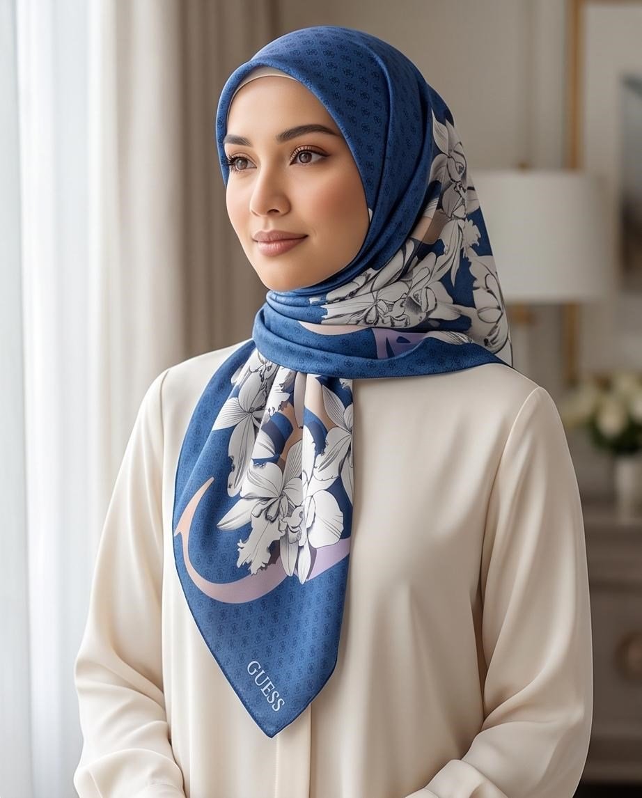 GUESS TWILL İPEK EŞARP AW5762SIL90-BLU