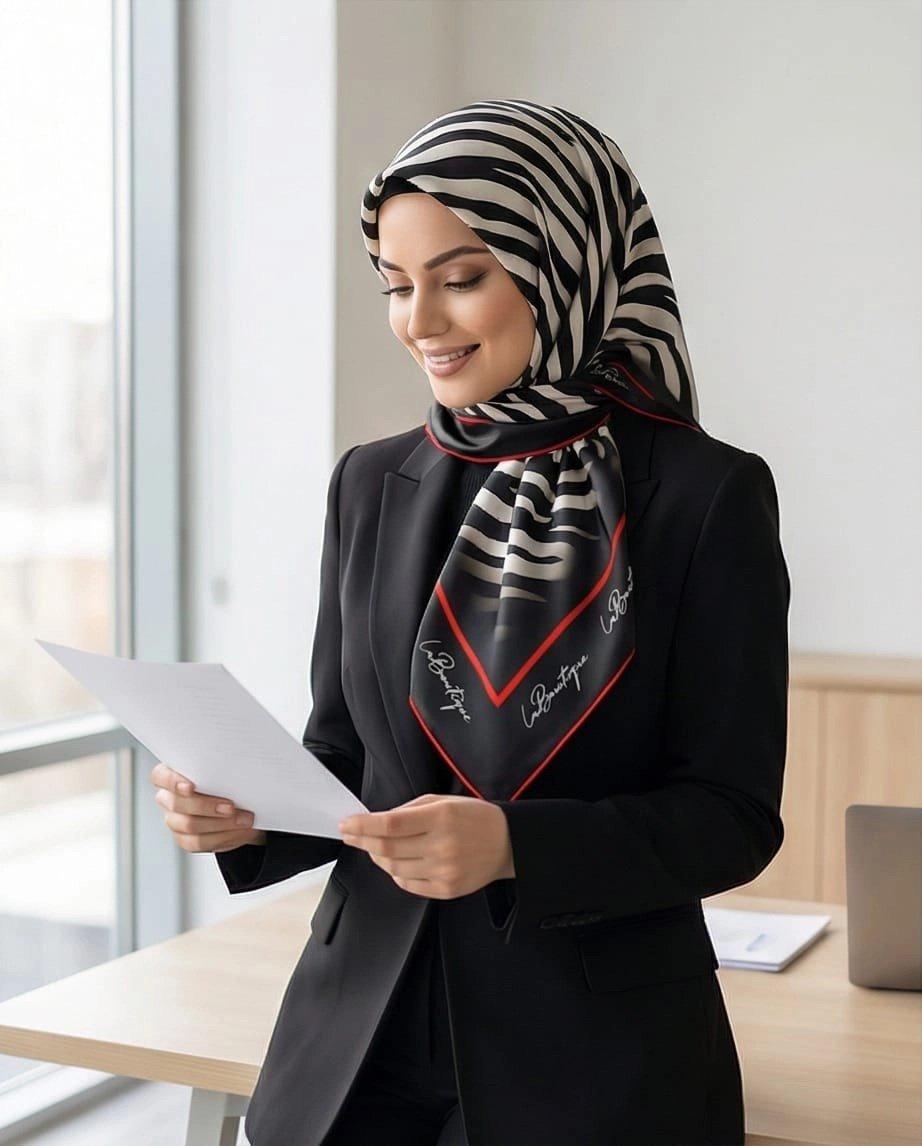 LA BOUTIQUE 2101 SURA İPEK - 01 - 90X90 EŞARP