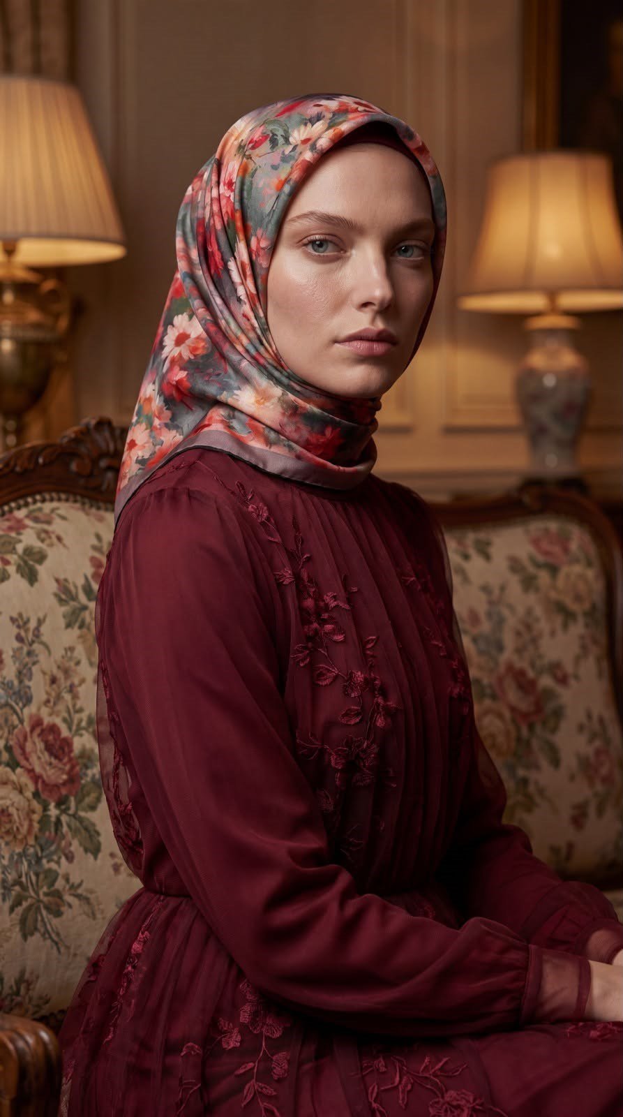 LUVENSARA ÇİÇEK DESEN EŞARP