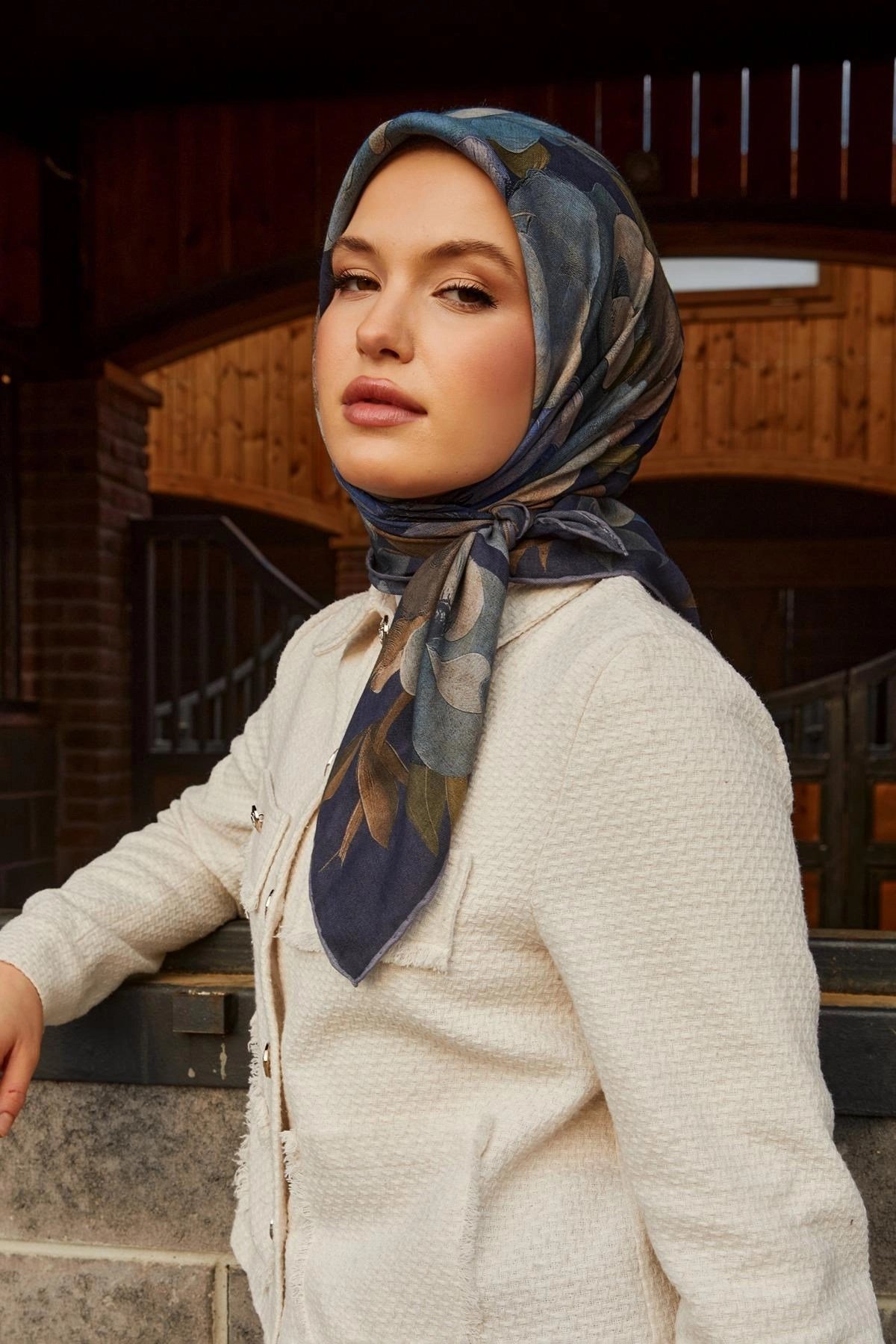 LUVENSARA OSCAR EŞARP -YAĞMUR LACİVERTİ