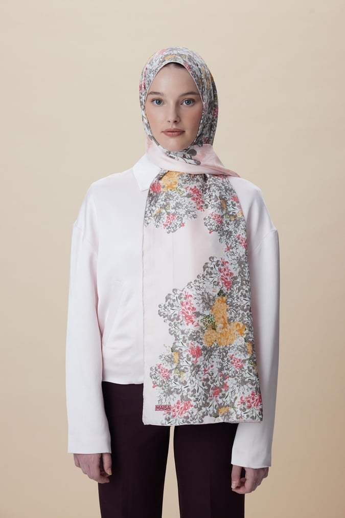 MAİSA LARİN MULBERRY İPEK ŞAL PUDRA PEMBE
