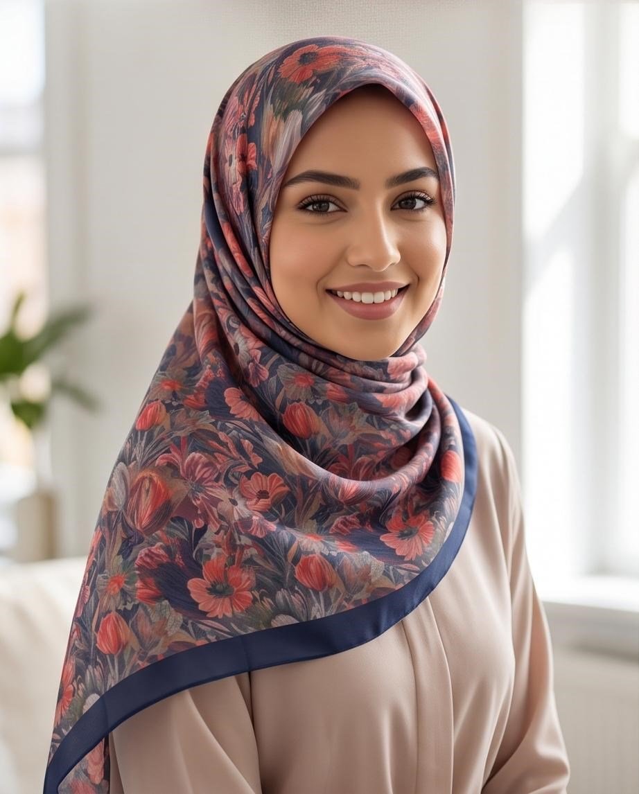 SHAWL SECRET LOİ SİLK ÇİÇEK DESENLİ EŞARP