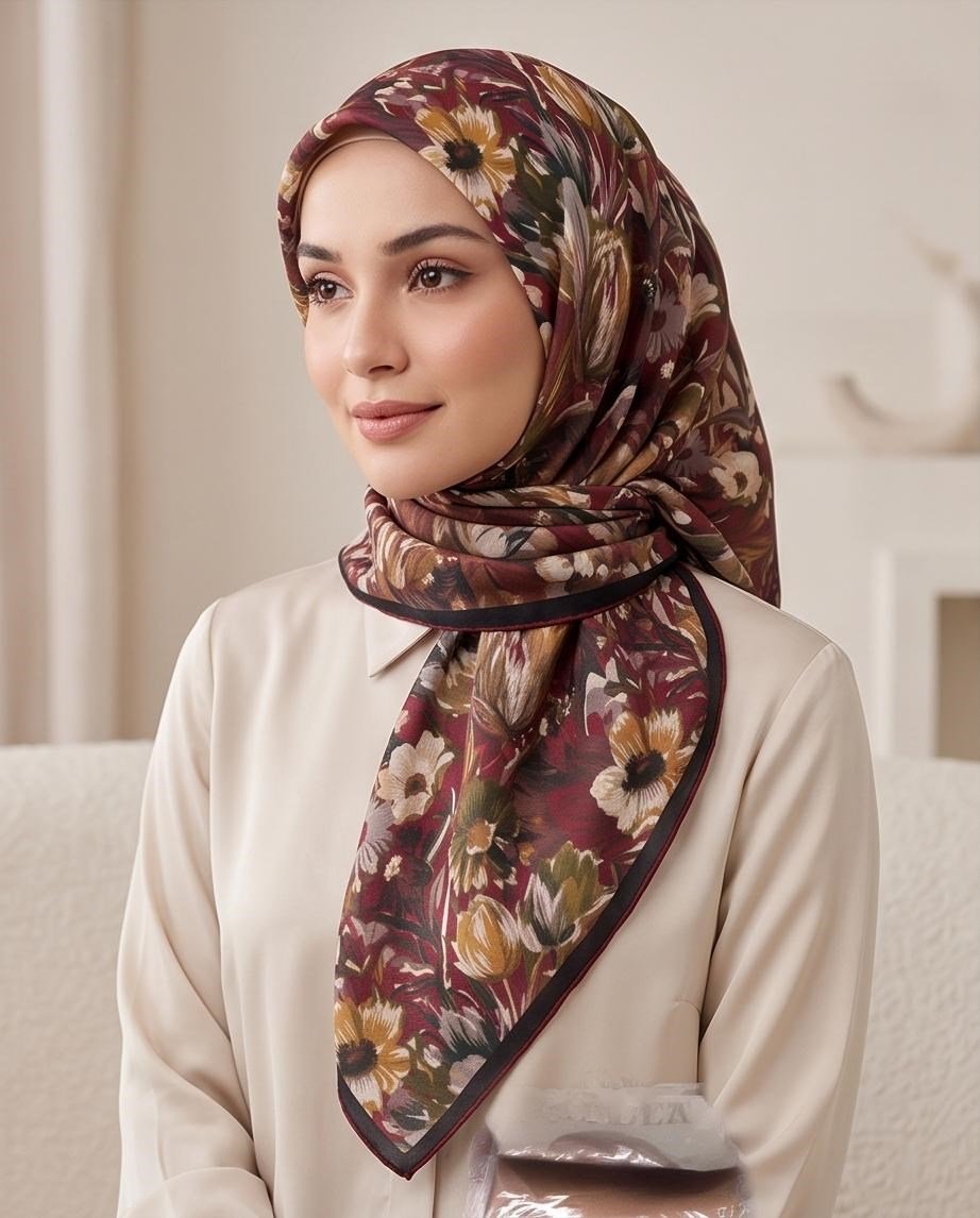 SHAWL SECRET LOİ SİLK ÇİÇEK DESENLİ EŞARP
