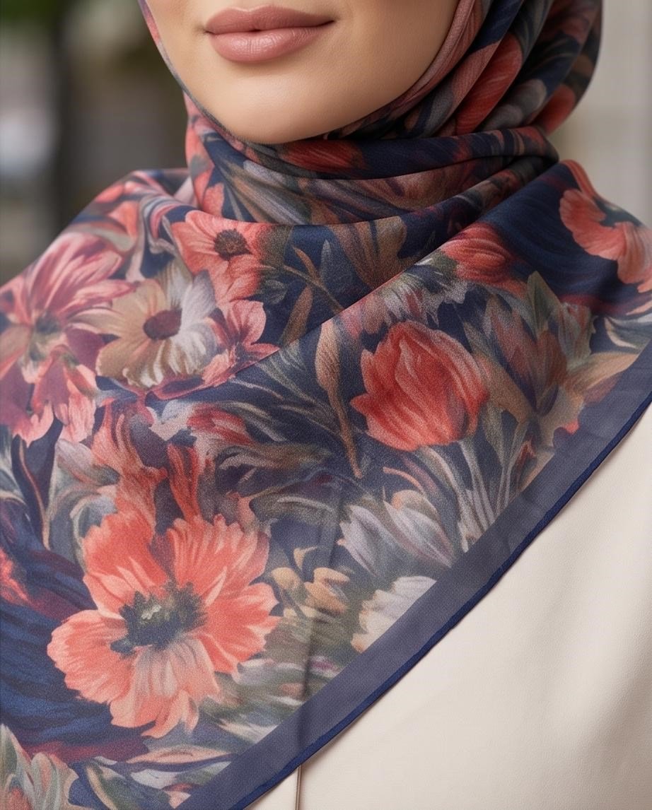 SHAWL SECRET LOİ SİLK ÇİÇEK DESENLİ EŞARP