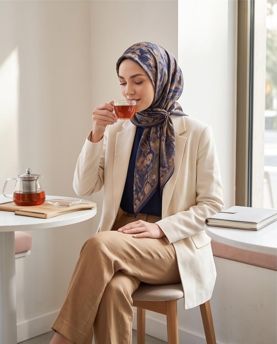 SHAWL SECRET LOİ SİLK ÇİÇEK DESENLİ EŞARP